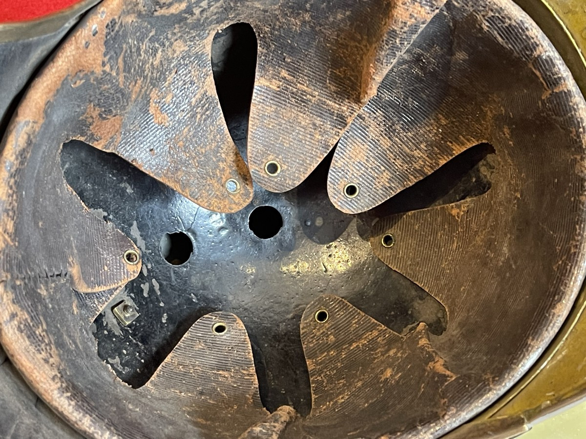 Casque Troupe du 13e Régiment de Dragons, Modèle 1874, Daté 1880, France Cavalerie WW1-photo-7