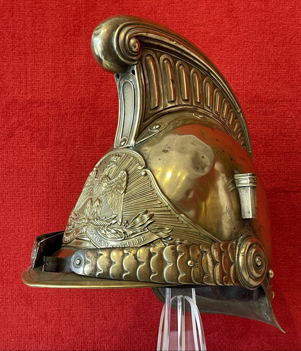 Casque Sapeur Pompier Modèle 1855, France Second Empire / Magny-sur-Tille-photo-3