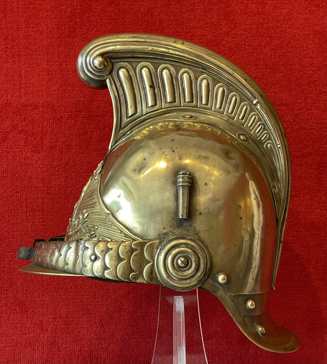 Casque Sapeur Pompier Modèle 1855, France Second Empire / Magny-sur-Tille-photo-4