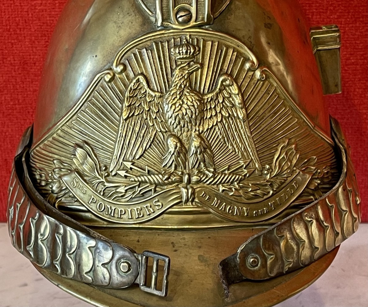 Casque Sapeur Pompier Modèle 1855, France Second Empire / Magny-sur-Tille-photo-3