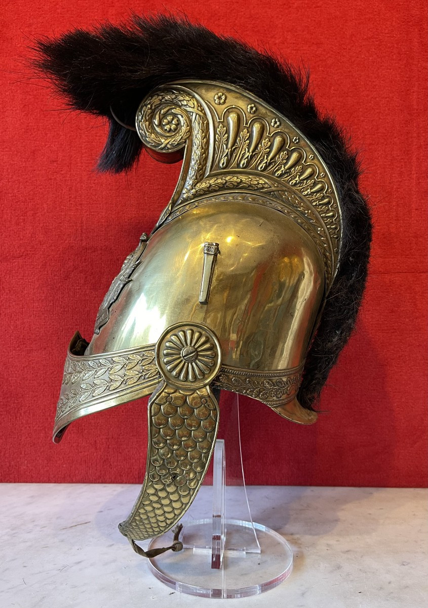 Casque Officier Sapeur Pompier Modèle 1821/52, France Epoque Louis-Philippe Napoléon III-photo-1