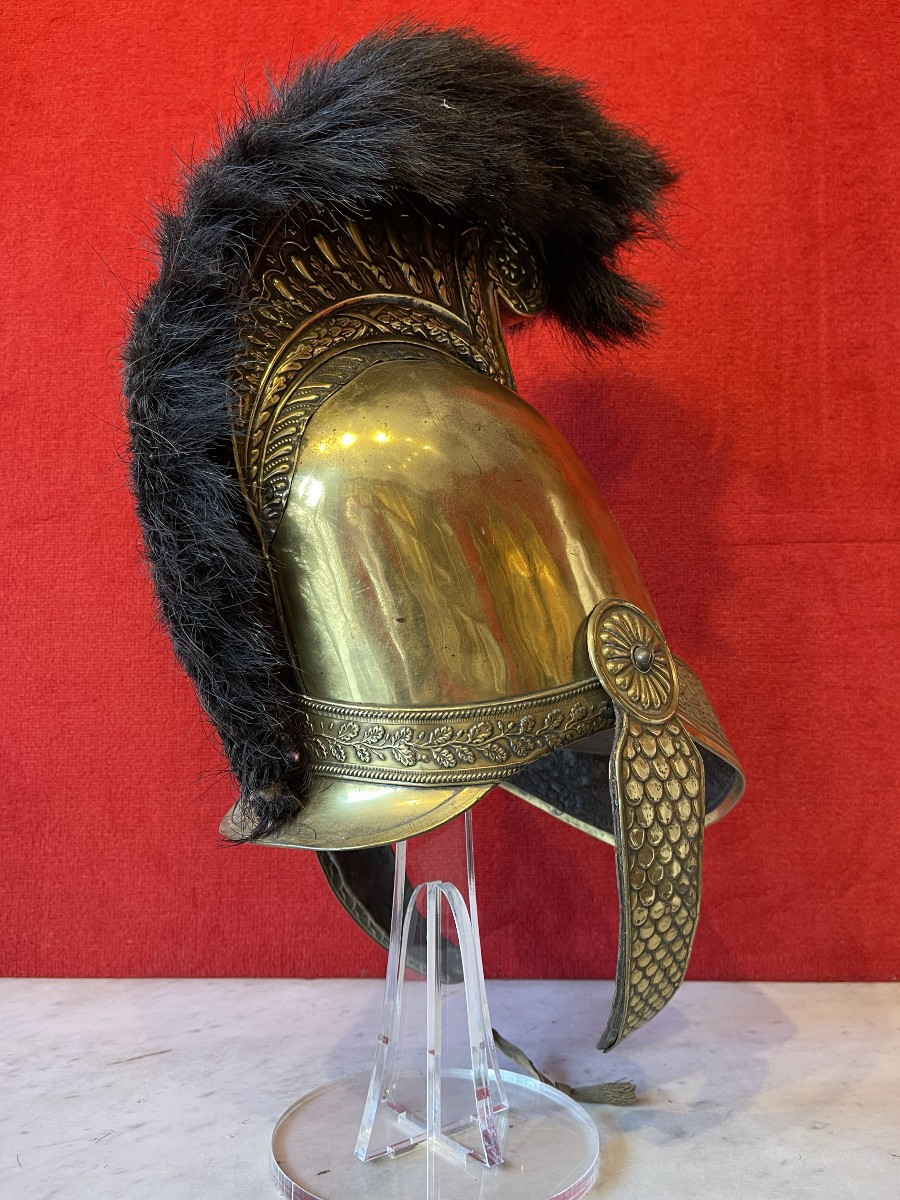 Casque Officier Sapeur Pompier Modèle 1821/52, France Epoque Louis-Philippe Napoléon III-photo-2