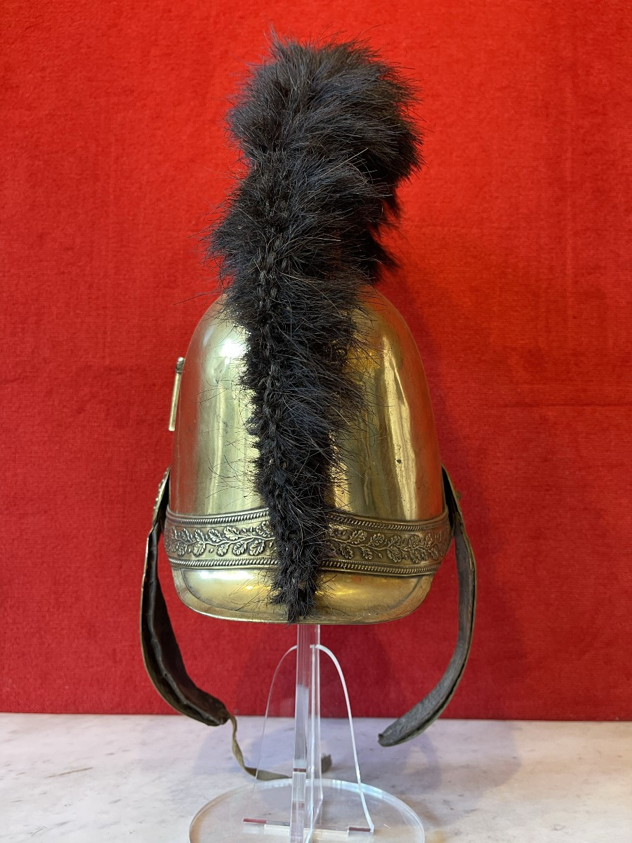 Casque Officier Sapeur Pompier Modèle 1821/52, France Epoque Louis-Philippe Napoléon III-photo-4