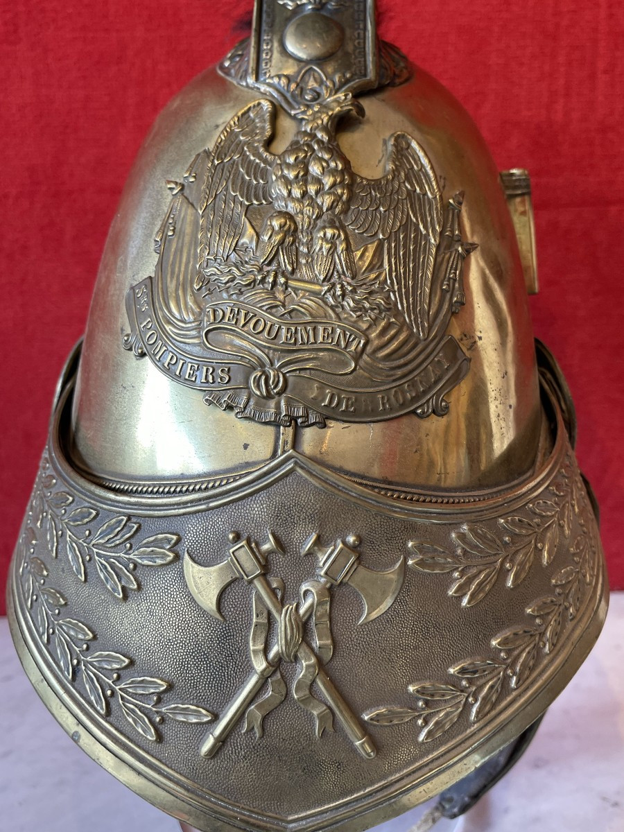 Casque Officier Sapeur Pompier Modèle 1821/52, France Epoque Louis-Philippe Napoléon III-photo-5