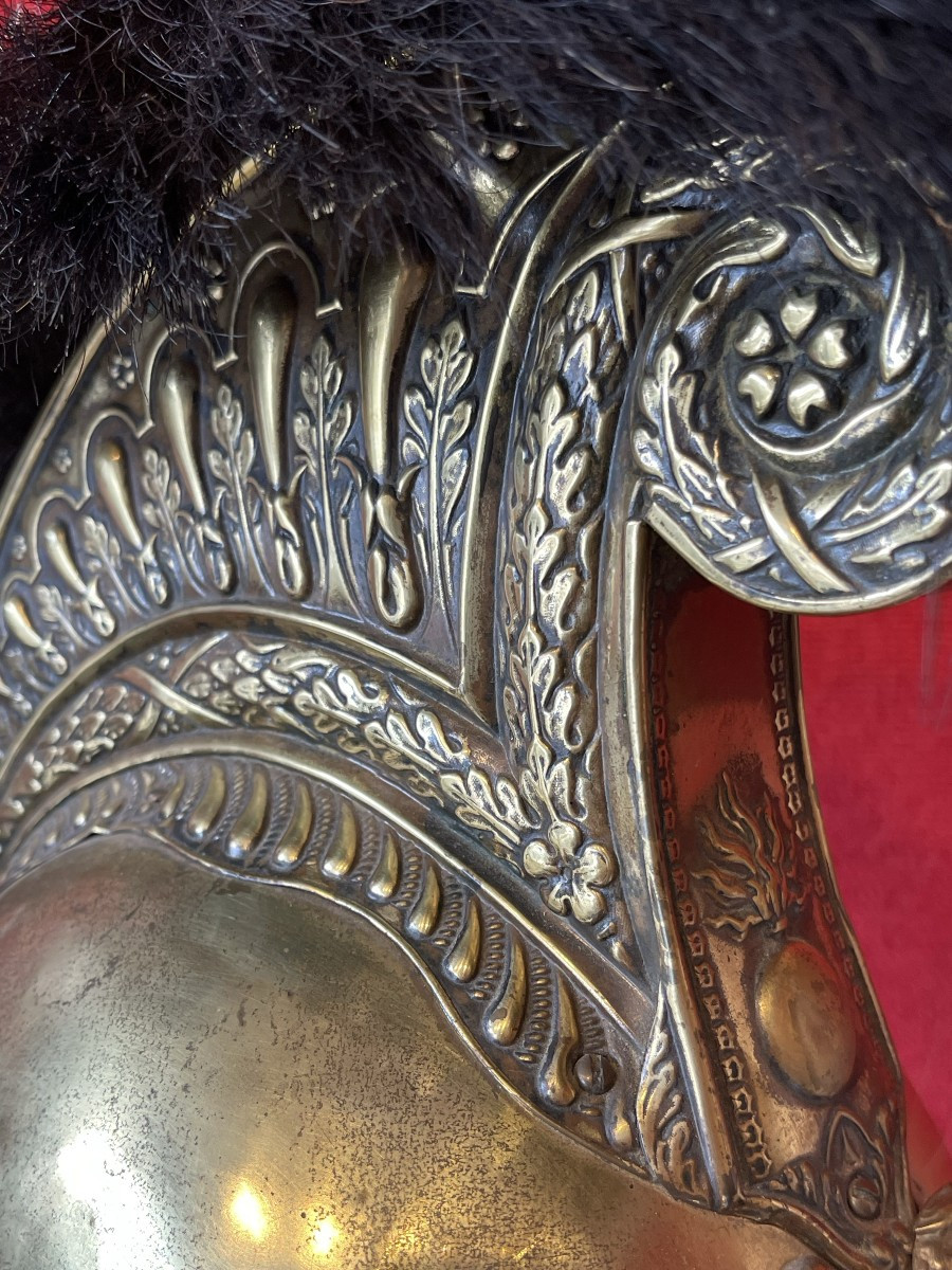 Casque Officier Sapeur Pompier Modèle 1821/52, France Epoque Louis-Philippe Napoléon III-photo-6
