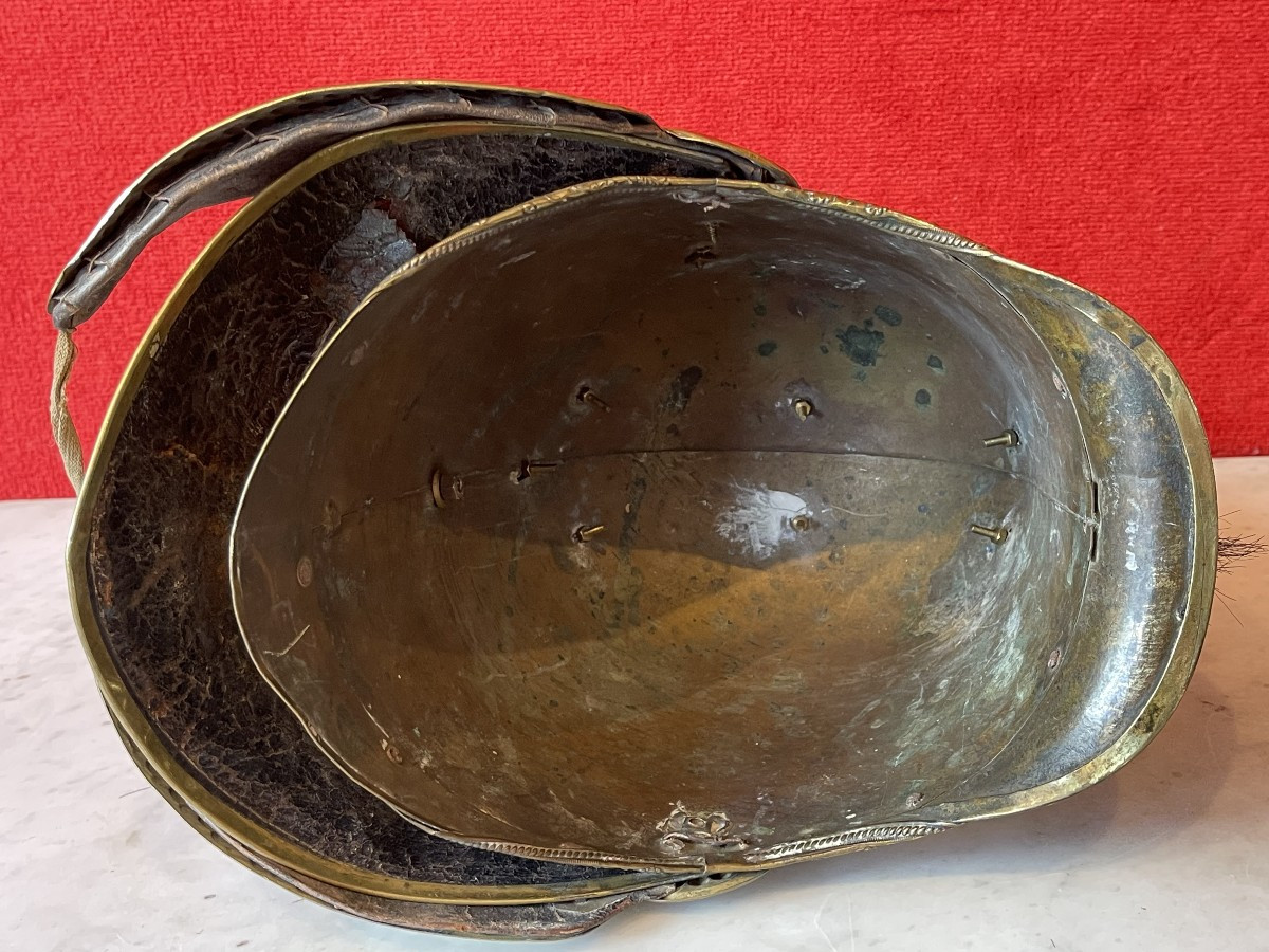 Casque Officier Sapeur Pompier Modèle 1821/52, France Epoque Louis-Philippe Napoléon III-photo-8