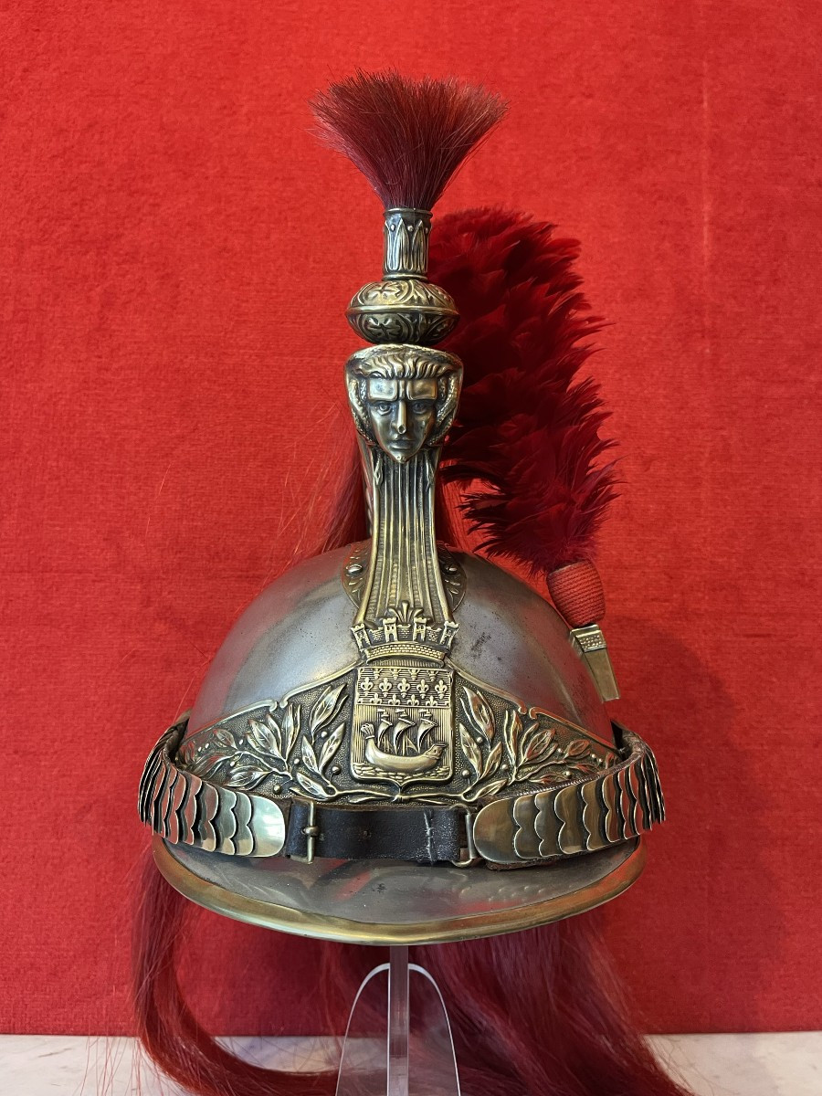 Trumpet Helmet Of The Paris Horse Republican Guard, Model 1876, France Cavalery-photo-2