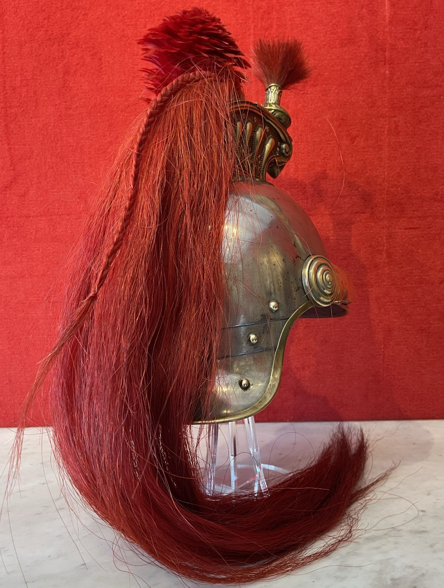 Trumpet Helmet Of The Paris Horse Republican Guard, Model 1876, France Cavalery-photo-3