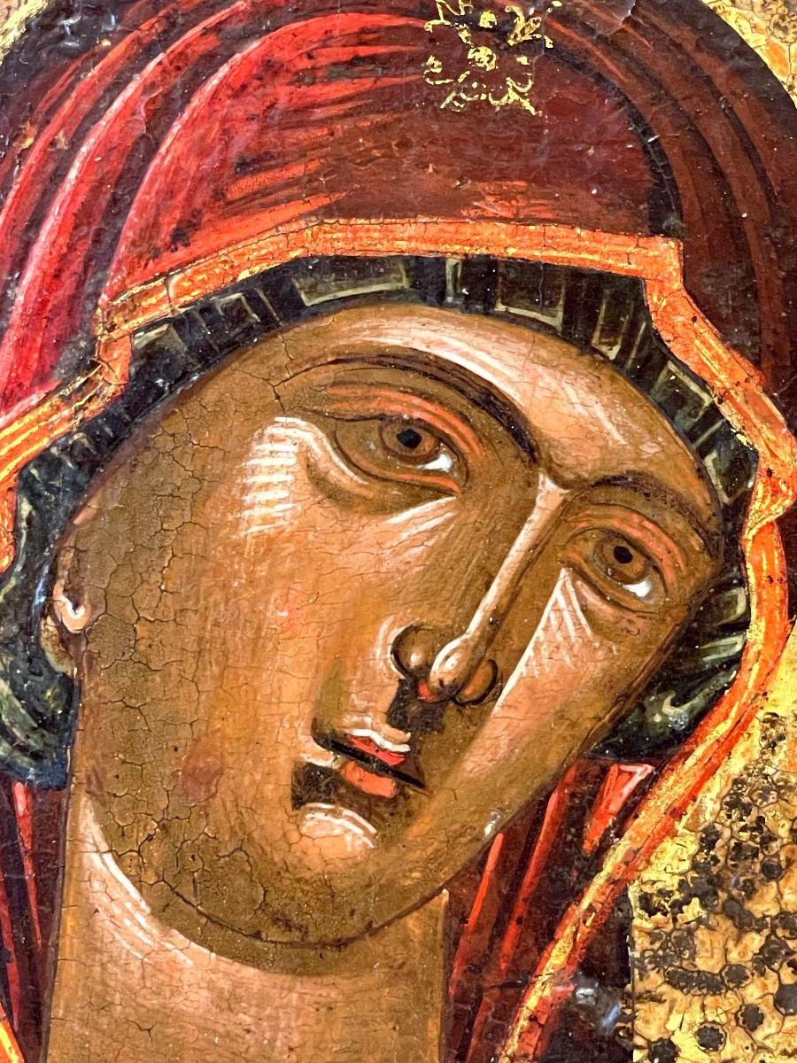 Icône de la Vierge,  Ecole Crétoise du 16e Siècle / Marie Mère de Dieu-photo-1