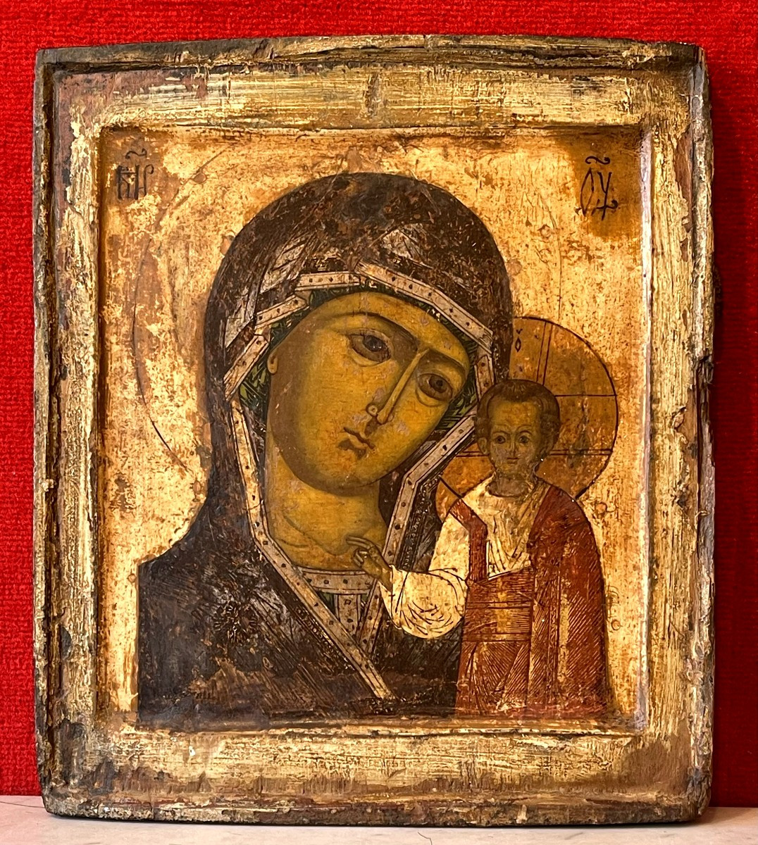Icon Of The Virgin Of Kazan, Russia 17th Century / Mary Mother Of God / Christ / Jesus