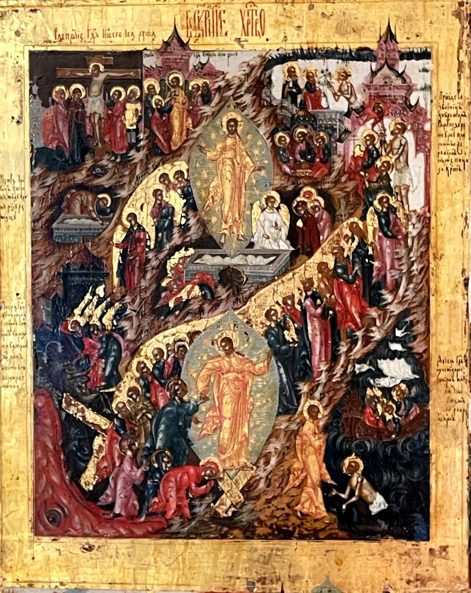 Importante Icône des Grandes Fêtes Orthodoxes, Ecole de Palekh, Russie vers 1800-photo-4