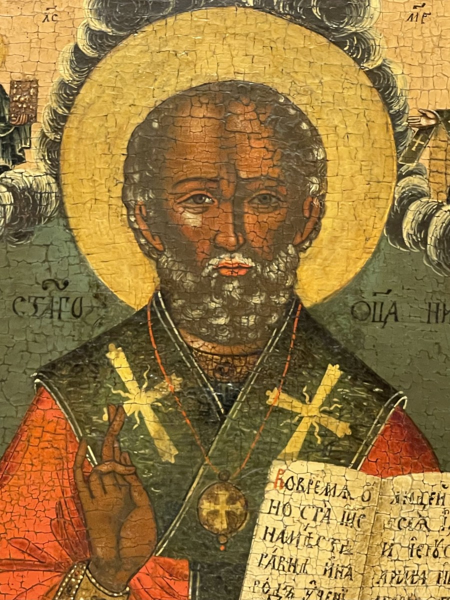 Icône de Saint Nicolas, Russie 18e Siècle, Orthodoxe-photo-2