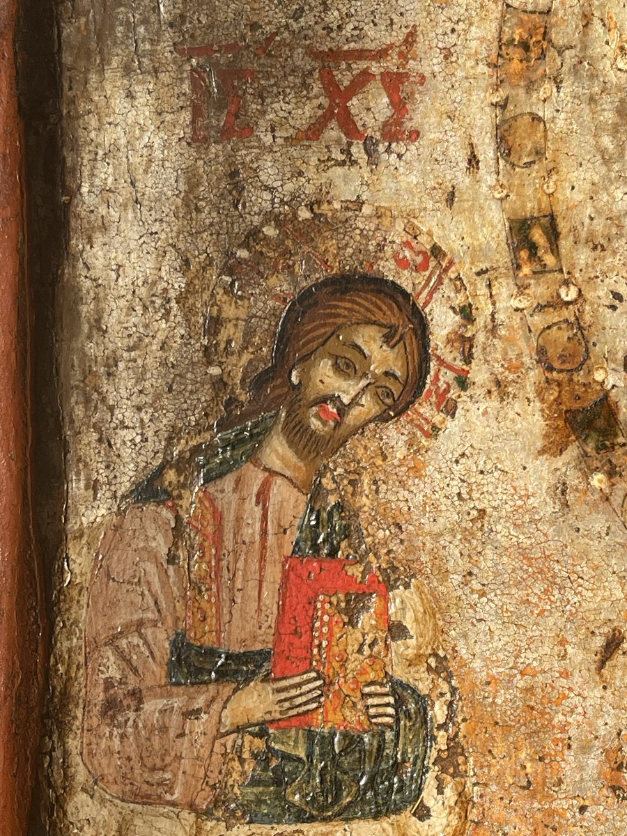 Monumental Icon Of Saint Nicholas, Greece, 16th-century Iconostasis-photo-3