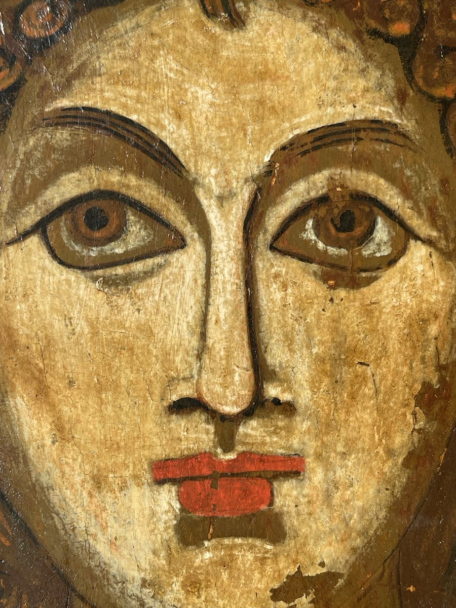 Icône Monumentale de l'Archange Saint Michel, Grèce 16e Siècle Provenant d'une Iconostase-photo-3