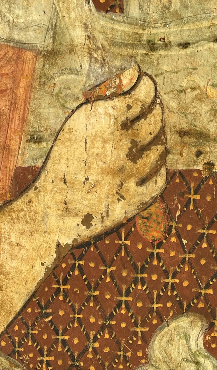 Icône Monumentale de l'Archange Saint Michel, Grèce 16e Siècle Provenant d'une Iconostase-photo-3
