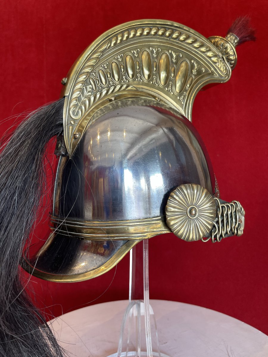Casque Garde Républicaine à Cheval de Paris, 1860/1872, Napoléon III, Cavalerie 3e République-photo-3