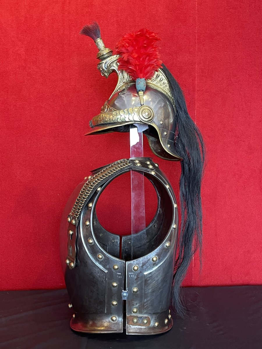 Set Of Helmet And Breastplate For A Line Cuirassier, French Cavalry, Third Republic, 1874-1914-photo-2
