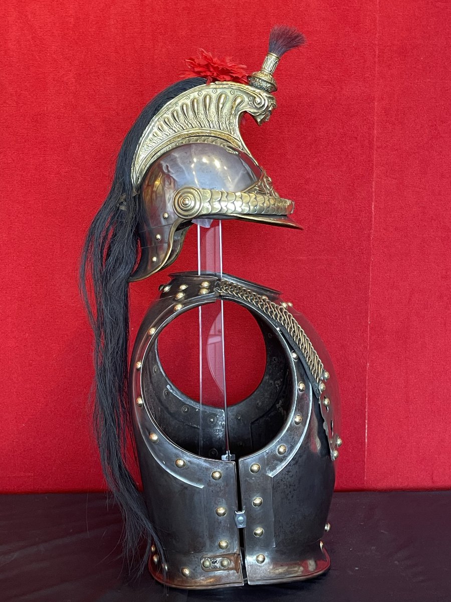 Set Of Helmet And Breastplate For A Line Cuirassier, French Cavalry, Third Republic, 1874-1914-photo-4