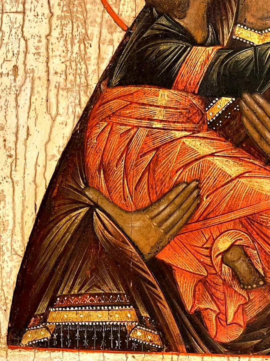 Icône de la Vierge de la Tendresse de Vladimir, Russie 18e / Marie Mère de Dieu - -photo-2