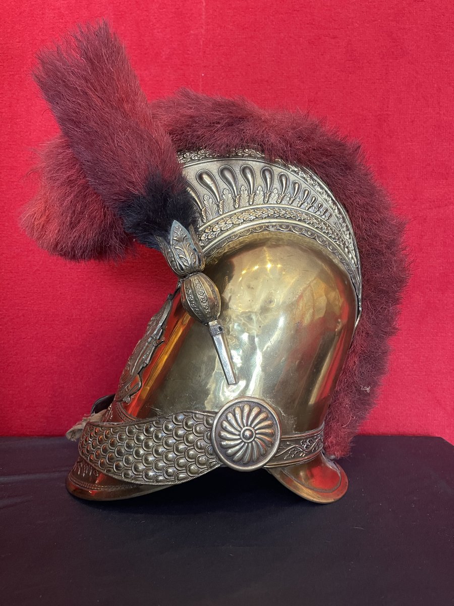 Casque Officier Sapeurs Pompiers Modèle 1821 d'Epoque  Second Empire Napoléon -photo-6