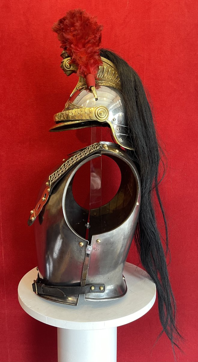 Ensemble Casque et Cuirasse de Cuirassier vers 1880/1900 , Cavalerie France 3e République WW1-photo-2