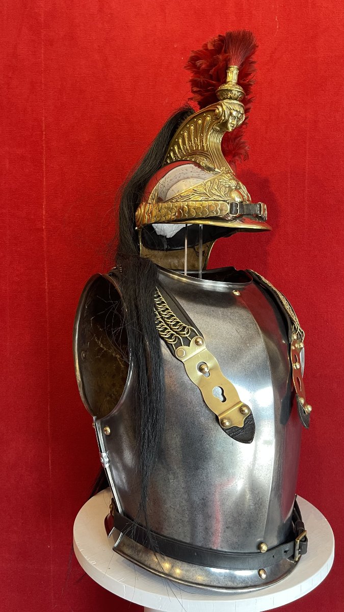 Ensemble Casque et Cuirasse de Cuirassier vers 1880/1900 , Cavalerie France 3e République WW1-photo-1