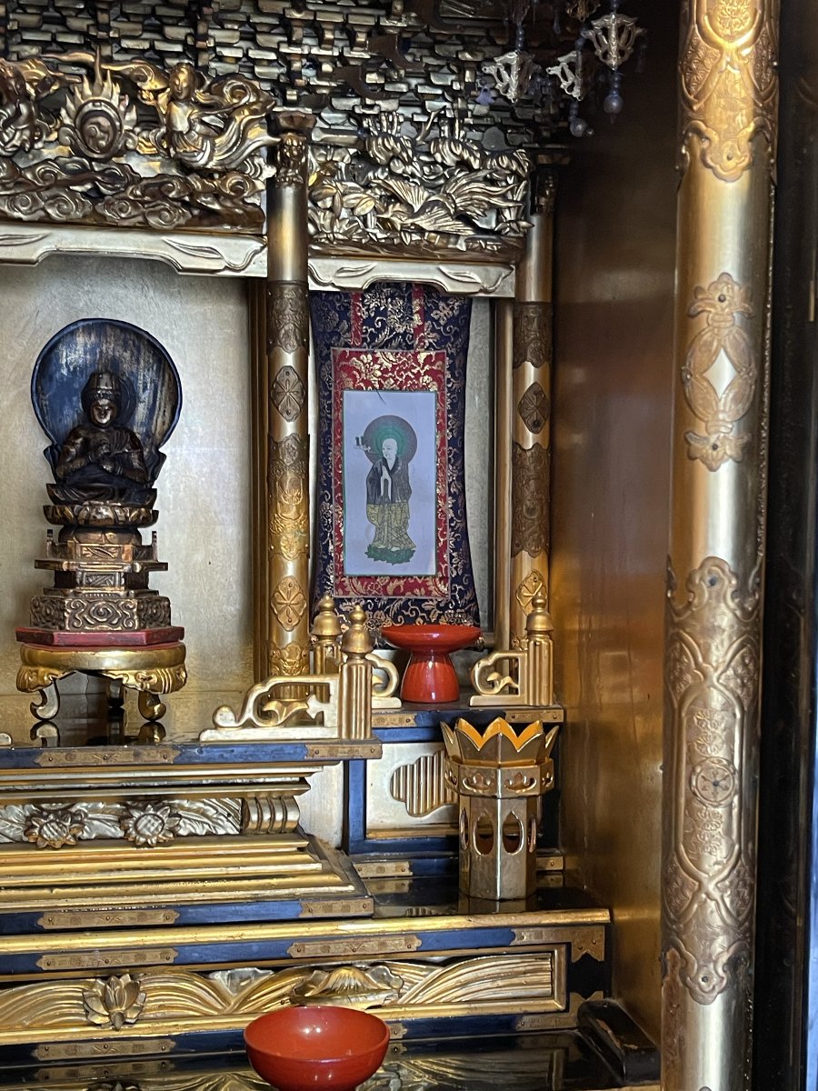 Monumental Autel Bouddhique, Japon Edo (1603-1868) / Bouddha / Butsudan / Zushi / Laque Chine -photo-1