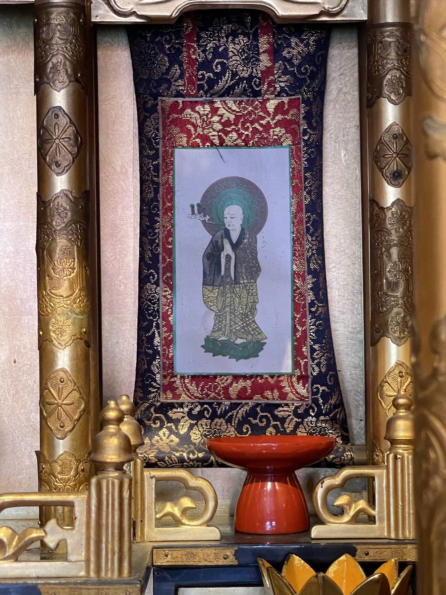 Monumental Autel Bouddhique, Japon Edo (1603-1868) / Bouddha / Butsudan / Zushi / Laque Chine -photo-3