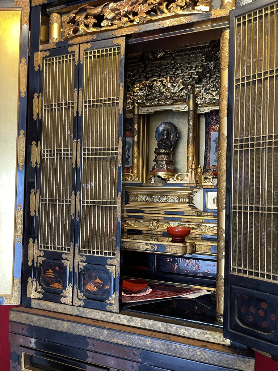 Monumental Autel Bouddhique, Japon Edo (1603-1868) / Bouddha / Butsudan / Zushi / Laque Chine -photo-6