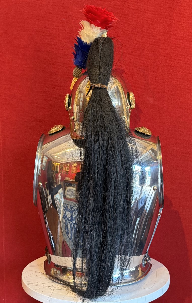 Ensemble Casque et Cuirasse Officier Cuirassier, Daté 1882, France Cavalerie WW1-photo-3