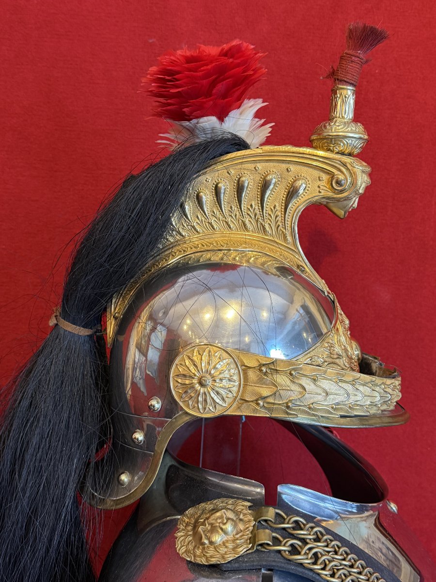 Ensemble Casque et Cuirasse Officier Cuirassier, Daté 1882, France Cavalerie WW1-photo-2