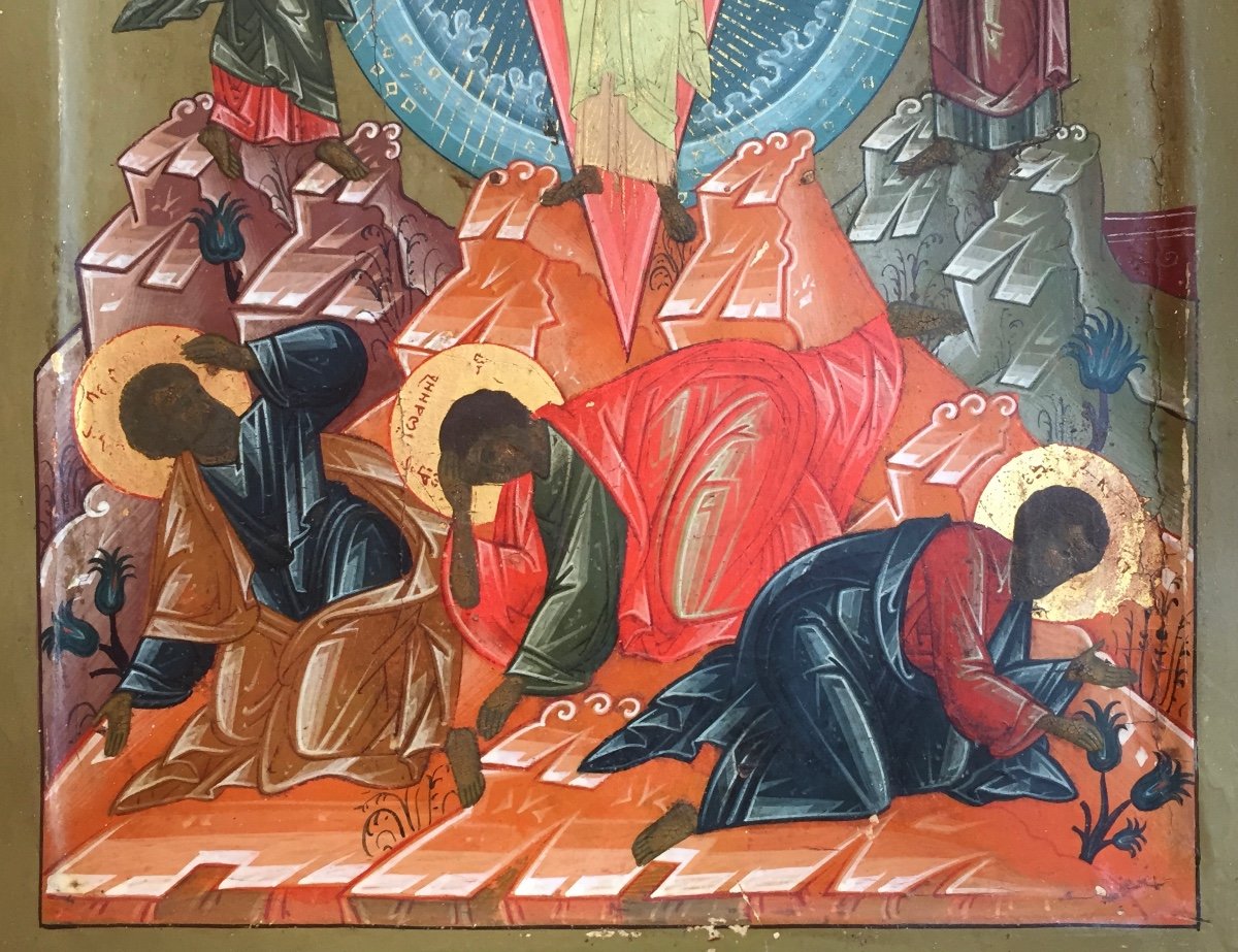 Icône de la Transfiguration du Christ, Russie 19e Siècle / Ecole de  Mstera / Icon Orthodoxe-photo-2