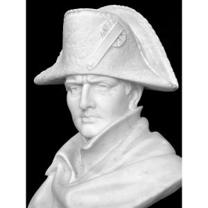 Important Marble Sculpture Of Emperor Napoleon Bonaparte, 19th Century / Empire Bust