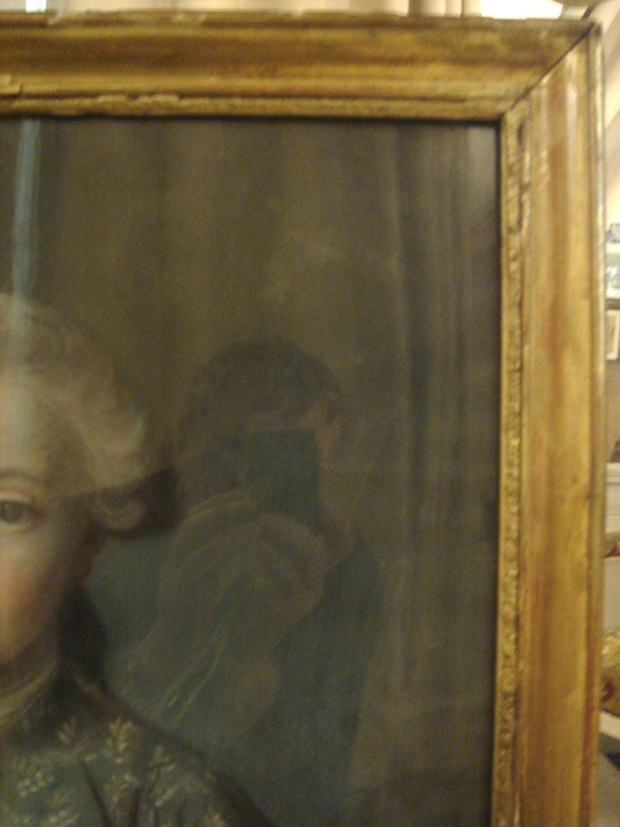 Pastel Portrait Of A Child By Louis Stanislas Xavier, Count Of Provence Then Young Boy --photo-3
