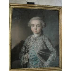 Portrait  d'Enfant Au Pastel De Louis Stanislas Xavier ,comte De Provence Alors Jeune Garçon -