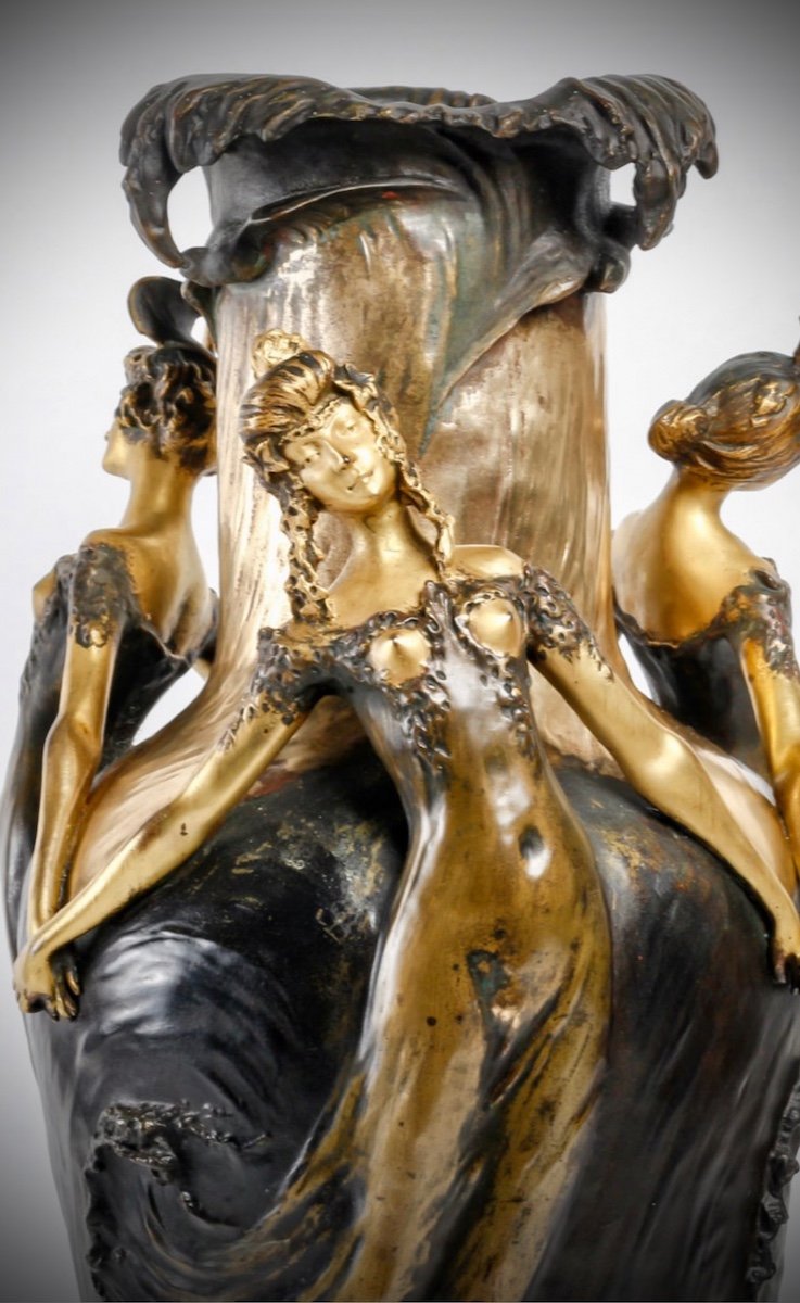 Louis Chalon Bronze Vase-photo-2