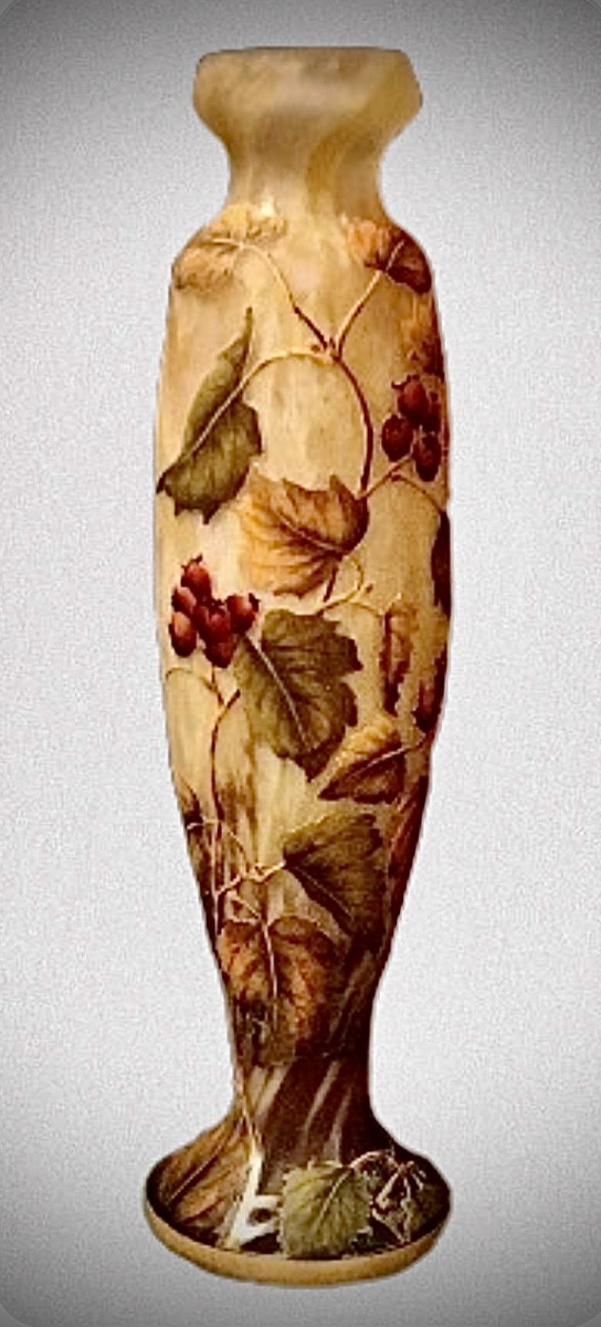 DAUM NANCY VASE  A DECOR DE POMME D' API-photo-4
