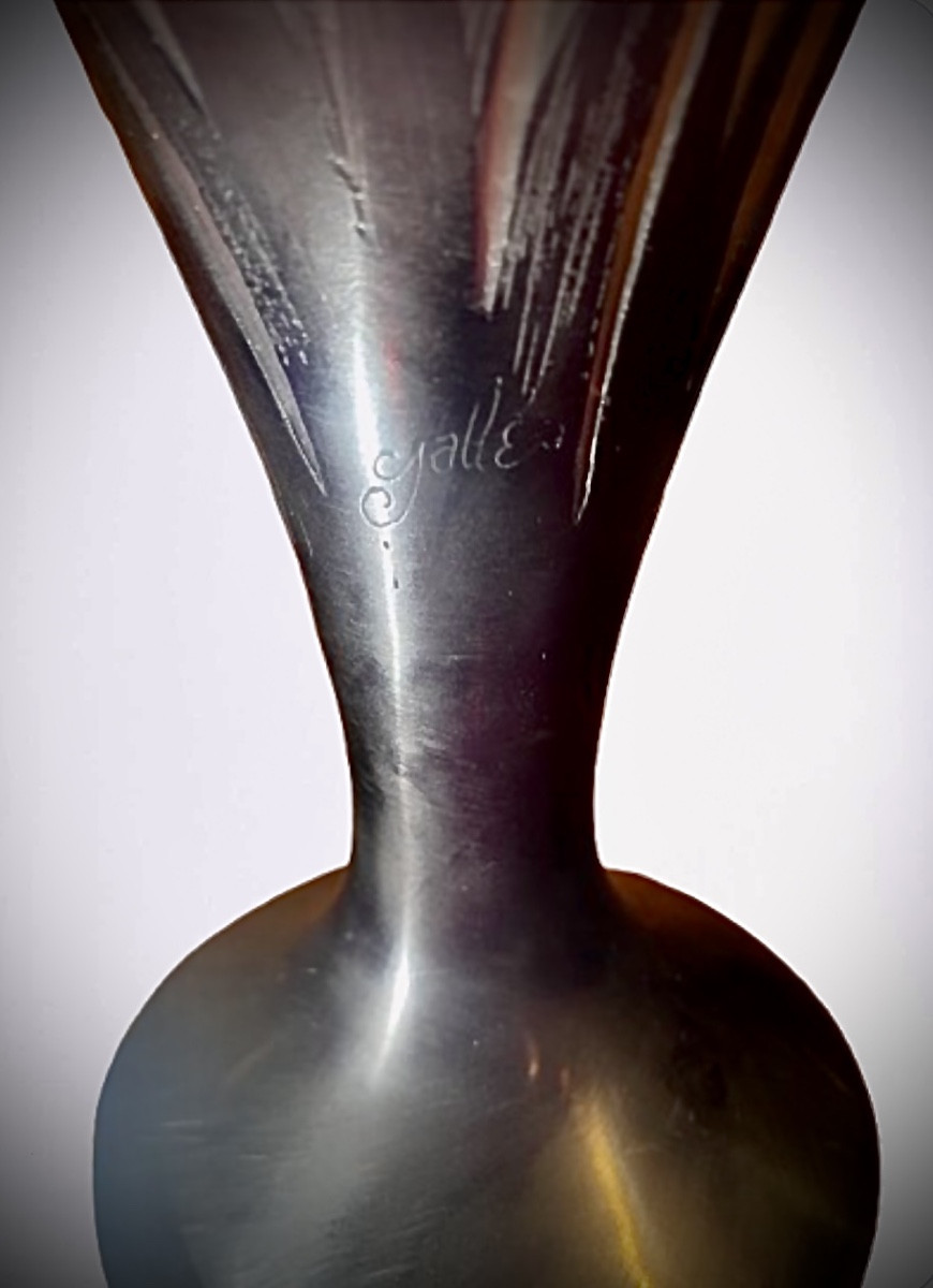 émile Gallé Baluster Vase With Iris Decoration -photo-1