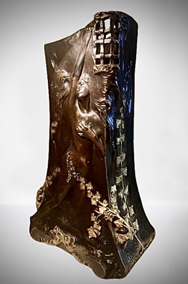 Vase en bronze de Georges  Flamand double patine -photo-1