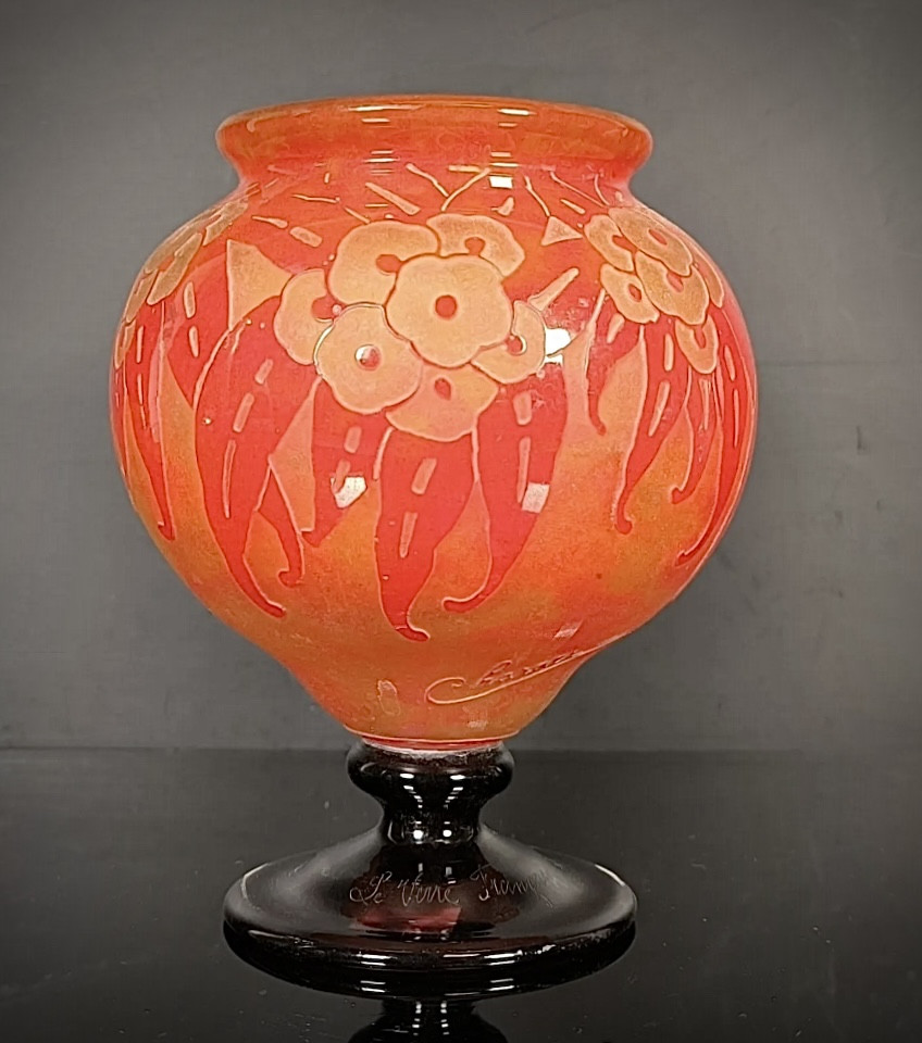 Schneider vase orange tango mat et brillant 