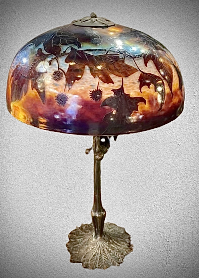 Lampe importante de Muller frères Luneville-photo-2