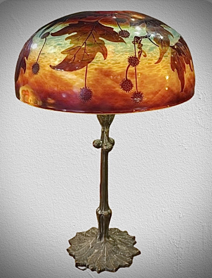 Lampe importante de Muller frères Luneville-photo-3