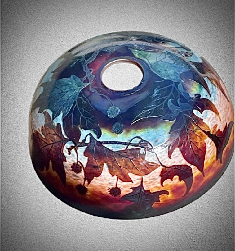 Lampe importante de Muller frères Luneville-photo-2