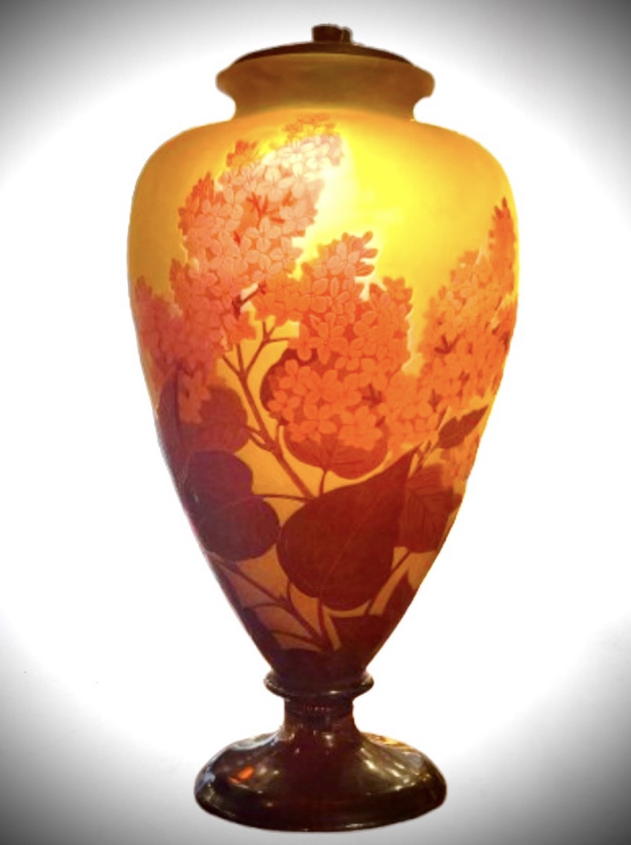 Gallé vase à décor de lilas-photo-3