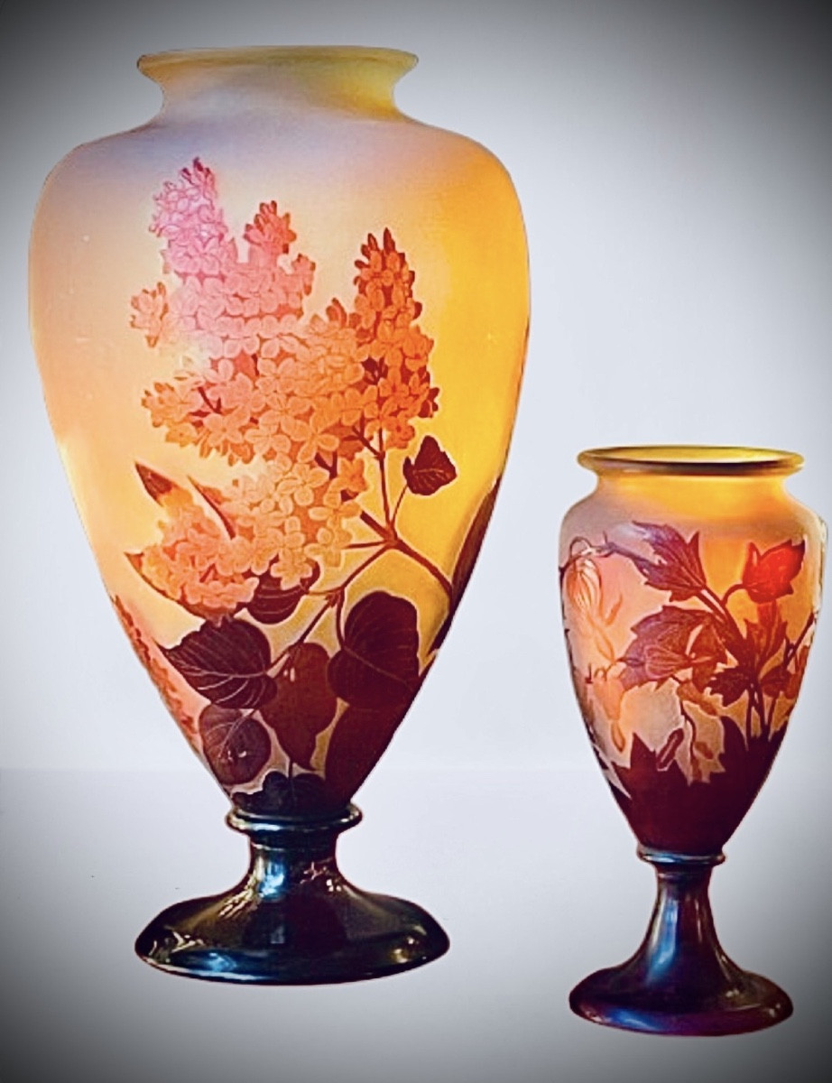 Gallé vase à décor de lilas-photo-1