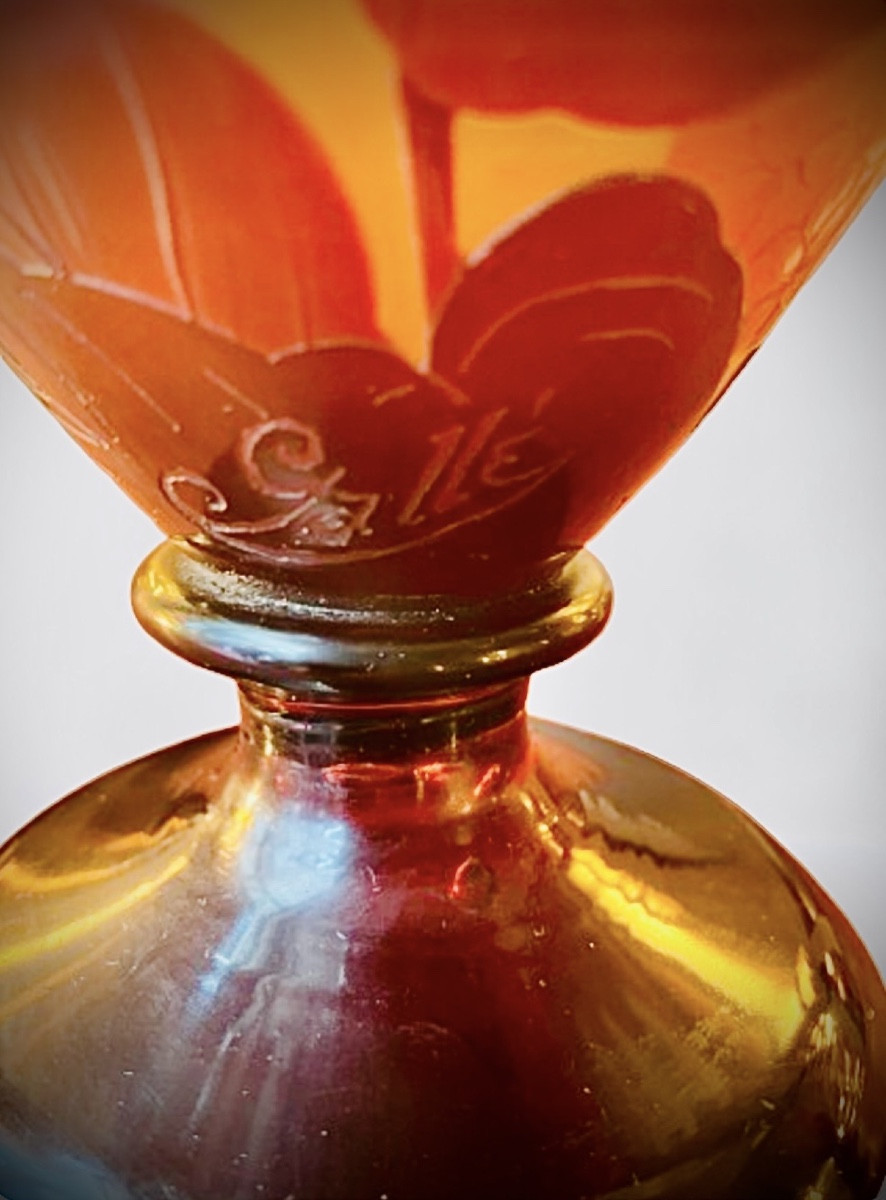 Gallé vase à décor de lilas-photo-2