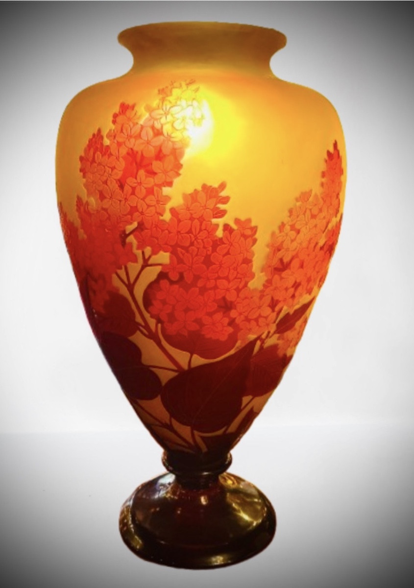 Gallé vase à décor de lilas-photo-4