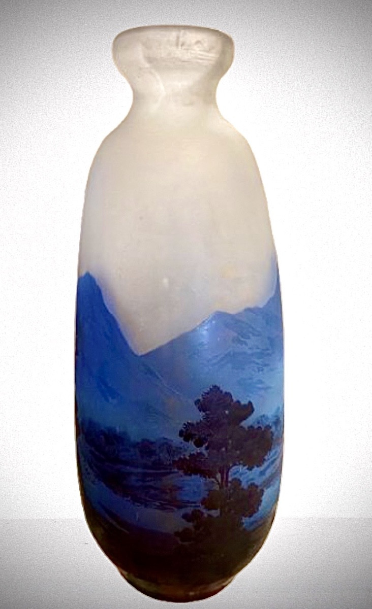 Gallé vase ligne bleue des Vosges -photo-1