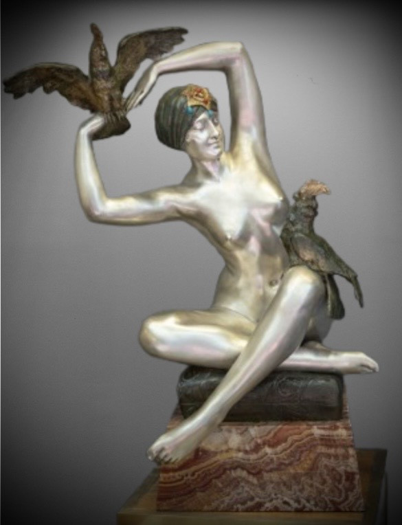 Gory bronze argenté  Femme denudee