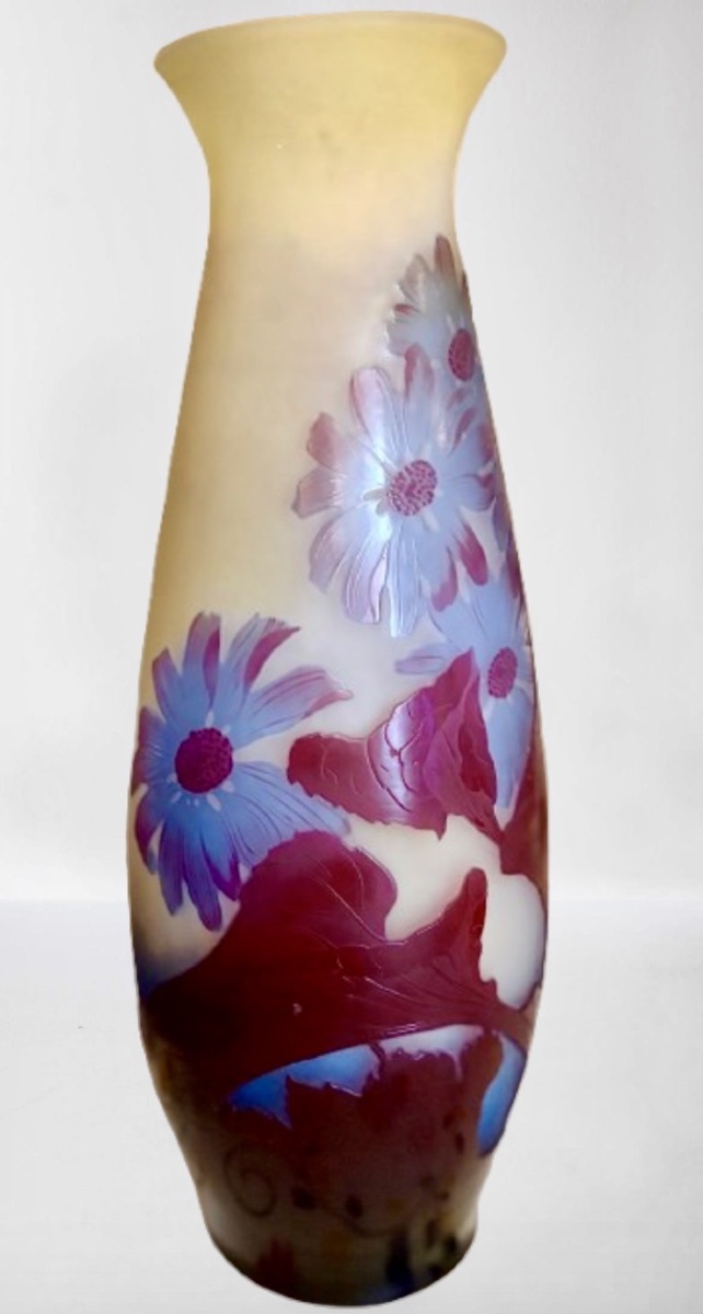 Émile GALLÉ vase a décor de Marguerittes -photo-2